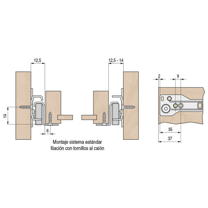 HERRAJES ALK Guide de tiroir avec amortissement Rodeo Longueur 250 mm, système à chute contrôlée, couleur crème, en acier, charge max 25 kg HERRAJES ALK Guide de tiroir avec amortissement Rodeo Longueur 250 mm, système à chute contrôlée, couleur crème, en acier, charge max 25 kg
