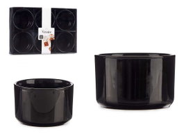 VESSIA Set de 12 bols ronds en porcelaine noir 350ml