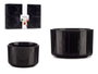 Vessia Set de 6 Bols en Porcelaine Noirs 350 ml - 10 x 6 x 10 cm (Set de 12)