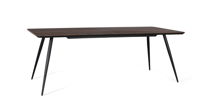 Mesa de Comedor Buffet Table de Salle à Manger Rectangulaire en Bois de Teca Recyclé 220 cm avec Pieds en Fer Noir - Style Industriel Moderne