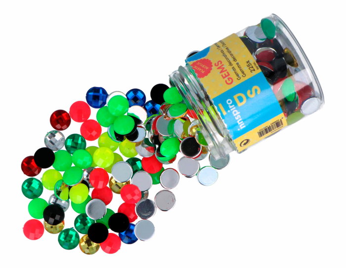 Innspiro Pot de Gemmes Acryliques Circulaires 10mm Couleurs Assorties (env. 225 pièces) inevitable