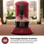 Philips Senseo HD6553/81 Machine à café à dosettes originale rouge avec booster d'arômes, crema plus et arrêt automatique
