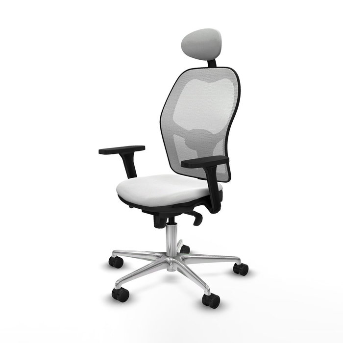 Piqueras y Crespo Chaise de Bureau avec Appui-tête 3D086N1 Blanc