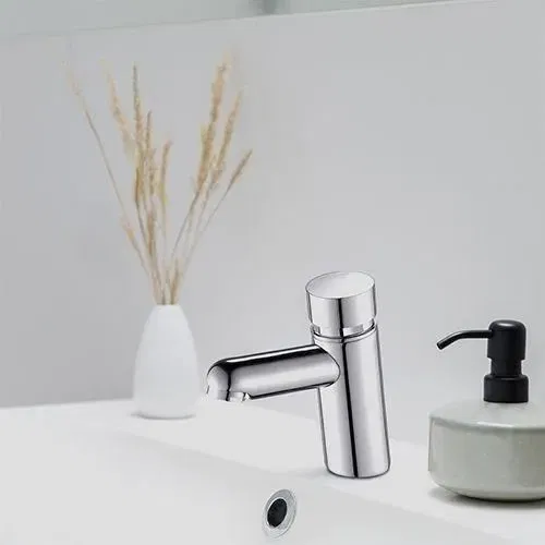 Edouard Rousseau Mitigeur Temporisé Lavabo Chrome Réglable 2-20s Débit 7 L/min - TEMPORISÉ