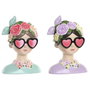 Home ESPRIT Figurine Décorative Femme Bleu Rose (2 Unités)