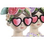 Home ESPRIT Figurine Décorative Femme Bleu Rose (2 Unités)