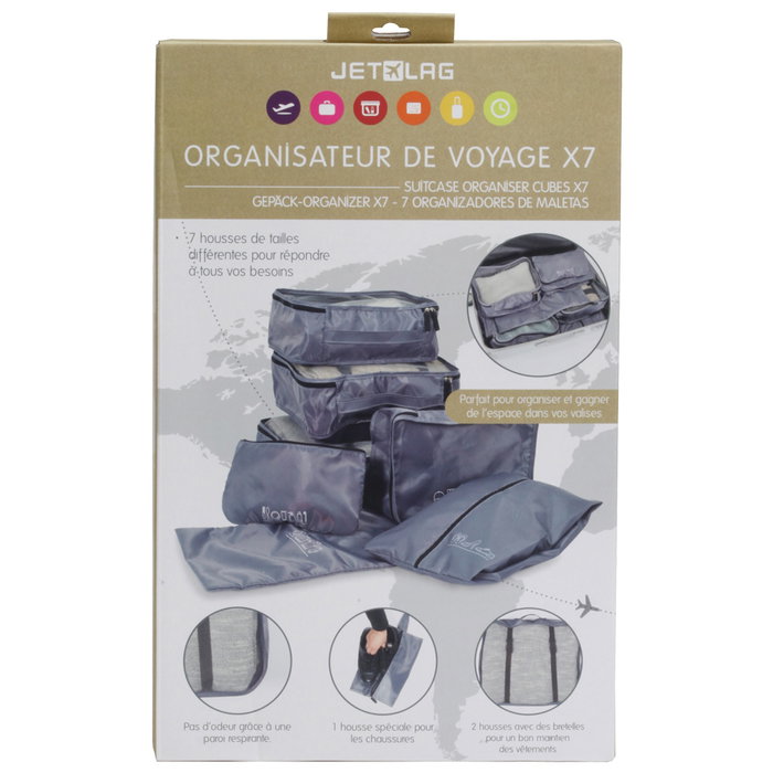 Jet Lag Ensemble de 7 Sacs Organisateurs de Valise Jet Lag Ensemble de 7 Sacs Organisateurs de Valise
