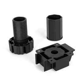 JUYPAL Pied de cuisine Octo réglable noir 85-110 mm avec extension 100-140 mm (Lot de 4)