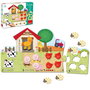 Goula Puzzle 1-5 53438 - Puzzle d'apprentissage pour compter de 1 à 5 avec 15 animaux en bois, grande taille carton, pour enfants à partir de 1 an