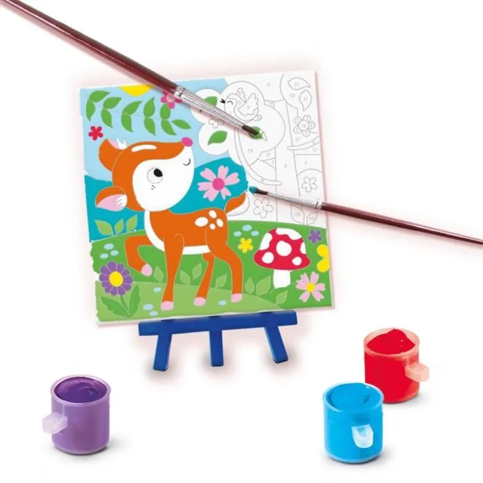 Ses Creative Peinture par numéros sur toile 3 animaux de la forêt SES8710341147860