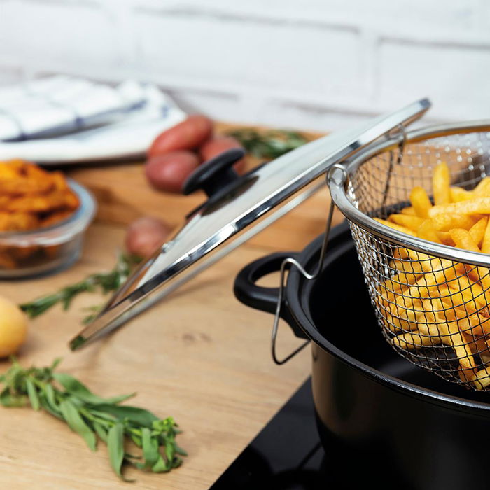 Quid Friteuse Gante 26 cm Acier Peint Compatible Vitrocéramique, Électrique, Gaz Quid Friteuse Gante 26 cm Acier Peint Compatible Vitrocéramique, Électrique, Gaz