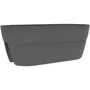 EDA Jardiniere OSAKA Cavaliere 19,5 L - 56 x 30,1 x H.20,6 cm - Gris anthracite - Pour balcons et rambardes - Pot de fleurs design rond