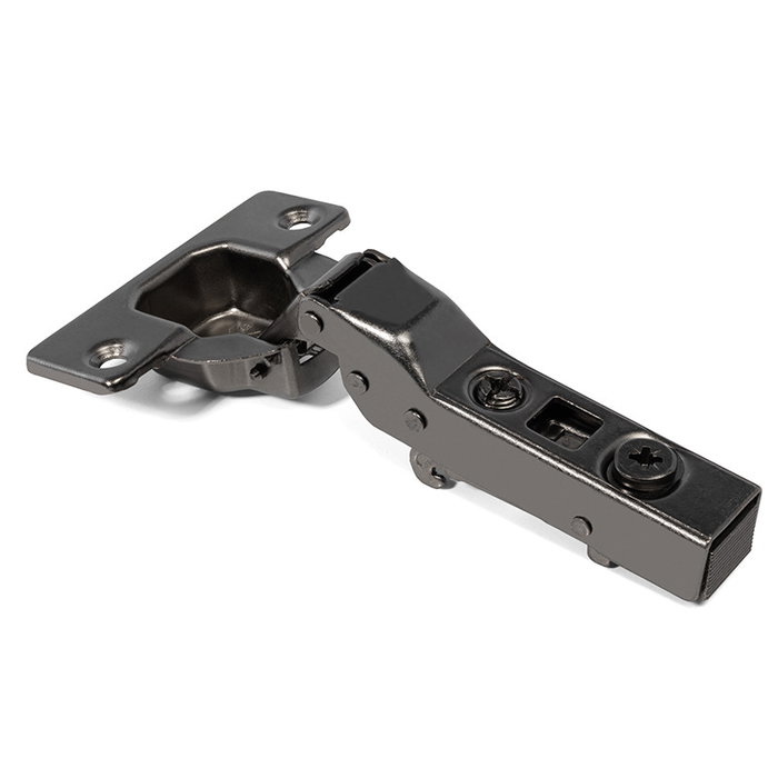 ALK Herrajes - Bisagra PUMA Ø35 Clip 110° sans ressort - Paresseuse pour porte 14-22 mm - Finition graphite - Coudes droit, coudé, super-coudé