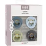 Bibs Lot de 4 sucettes avec embout rond - Caoutchouc naturel - Petrol Sage Baby Blue Iron
