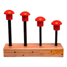 Climax Lot de 100 protecteurs de barres type champignon pour fers à béton, diamètre 12-24 mm, base Ø32 mm, chapeau Ø60 mm