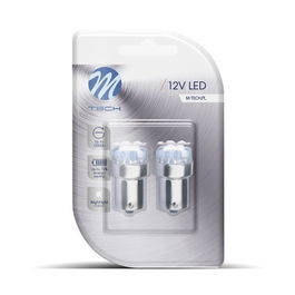 M-Tech Blister 2X Led L033W Ba15S 9 Led 5mm Blanc 12V 1,025W