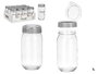 Vivalto Bocal en verre avec couvercle gris 1 L 9x19x9 cm (Set de 12)