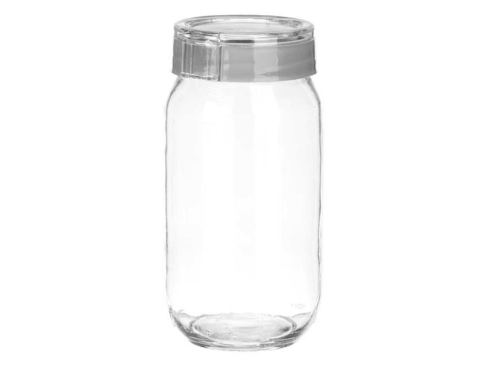Vivalto Bocal en verre avec couvercle gris 1 L 9x19x9 cm (Set de 12) Vivalto Bocal en verre avec couvercle gris 1 L 9x19x9 cm (Set de 12)