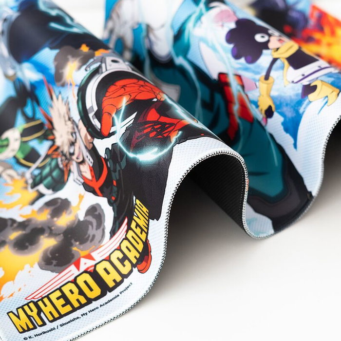 ERIK Tapis de souris gaming My Hero Academia 80 x 35 cm à surface textile imperméable et base en caoutchouc anti-dérapant