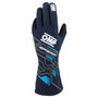 OMP Gants de course MY2025 FIA 8856-2018 Bleu Marine / Cyan Taille M