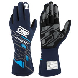 Omp Gants de Course FIA 8856-2018 My2025 OMPIB0-0777-B01-244-M Marine Bleu - Cyan Taille M