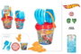 Hot Wheels Set de Plage avec Cubo, Pelle, Râteau, Tamis et 1 Moule - Modèles Assortis 14 cm, Color Baby