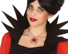 atosa Collier de vampiresse avec pendentif rouge pour Halloween
