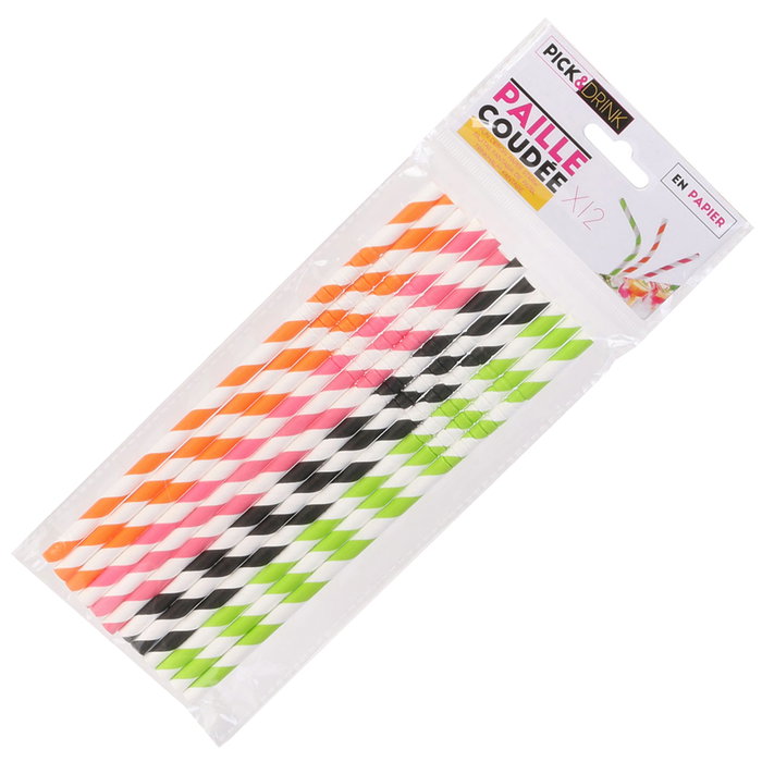 Cook Concept Lot de 12 pailles en papier pliables Cook Concept Lot de 12 pailles en papier pliables