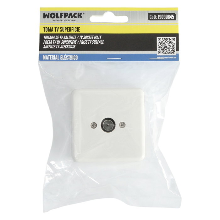 WOLFPACK LINEA PROFESIONAL Prise TV et satellite en saillie, blanc WOLFPACK LINEA PROFESIONAL Prise TV et satellite en saillie, blanc
