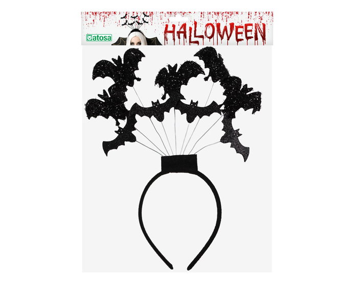 Diadème noir pour fêtes gothiques et Halloween avec relief de chauves-souris - Accessoire de déguisement effrayant Diadème noir pour fêtes gothiques et Halloween avec relief de chauves-souris - Accessoire de déguisement effrayant