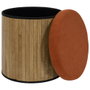 Home Deco Factory Pouf Jules Bois Terracotta