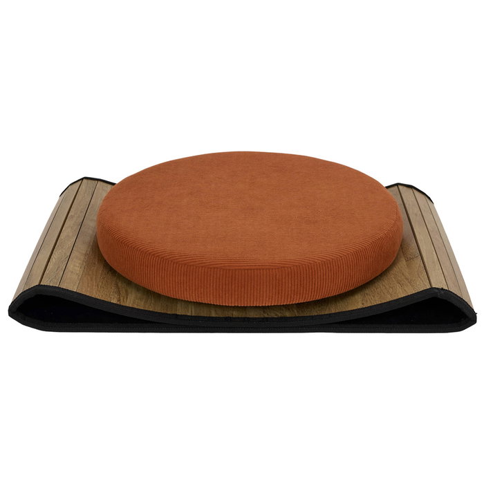 Home Deco Factory Pouf Jules Bois Terracotta