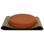 Home Deco Factory Pouf Jules Bois Terracotta
