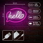 Forever Lampe Neon Led Hello Pink Rose avec Alimentation USB et Piles