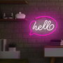 Forever Lampe Neon Led Hello Pink Rose avec Alimentation USB et Piles