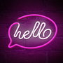 Forever Lampe Neon Led Hello Pink Rose avec Alimentation USB et Piles
