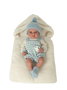 Munecas Arias Poupée Elegance 38 cm Aria Bleue avec Couverture (Peluche Pondérée) (Corps Vinyle, Genre Garçon)