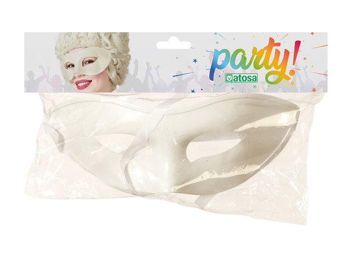 Masque Antifaz Blanc Uni pour Fêtes et Carnavals - Accessoire de Déguisement Élégant