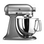 Kitchenaid 5KSM125 Robot Cuiseur Artisan de 4,8 Litres avec Accion Planetaire - Bol Inox et Accessoires - Argent Foncé