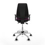 Tabouret Taburete Elche Asynchrone Cuir écologique Pourpre Structure chromée Accoudoir 1D Sans appui-tête Roulettes 65mm nylon