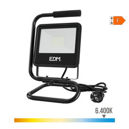 Edm Black Series Projecteur LED avec pied 50 W 4000 lm 6400 K