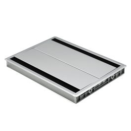 HERRAJES ALK Pasacable con Tapa Amortiguador Doble Plata con Amortiguación Medidas 300x215x25mm