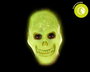 Masque Crâne Fluorescent Vert PVC Brillant dans le Noir pour Adulte - Accessoire Halloween