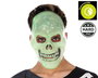 Masque Crâne Fluorescent Vert PVC Brillant dans le Noir pour Adulte - Accessoire Halloween