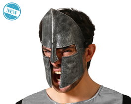 Atosa Masque de Gladiateur Noir et Doré pour Déguisement de Combat Romain