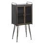 BigBuy Home Présentoir BRICK Noir Doré Verre Fer