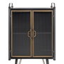 BigBuy Home Présentoir BRICK Noir Doré Verre Fer