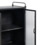 BigBuy Home Présentoir BRICK Noir Doré Verre Fer