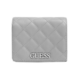 Guess - Portefeuille femme Illy en textile, petit format trifold, gris - Réf. VG797043