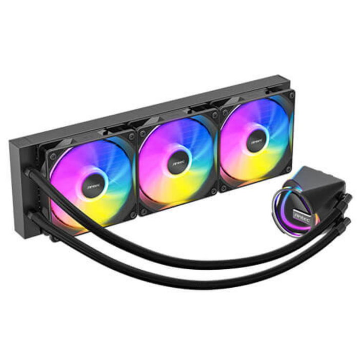 Antec Kit Refroidissement Liquide AIO Skeleton 360 ARGB, Radiateur 360 mm, Ventilateurs PWM 120 mm, Compatible Intel et AMD, Noir Antec Kit Refroidissement Liquide AIO Skeleton 360 ARGB, Radiateur 360 mm, Ventilateurs PWM 120 mm, Compatible Intel et AMD, Noir